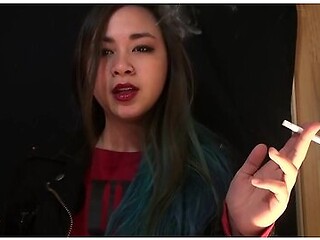 Smoking Fetish with Ashes Left on Skin
