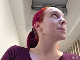 German Redhead Fucked Doggystyle at Carnival - Creampie & Blowjob Amateur Sex