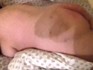 Older slave with fat ass got spanked and wooden clamps on he