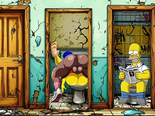 Married Housewife Gets Fucked in a Dirty Toilet. Cartoon Parody