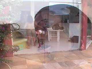 Latina Teens on Vacation Watched with Giant Toy During Lesbian Sex