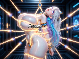 Voluptuous Shibari Suspended Doll High-tech Dungeon 3D