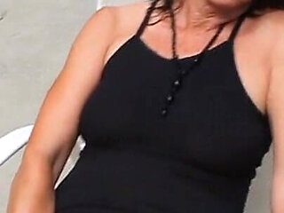 Great Solo Outdoor Masturbation MILF Candi Annie