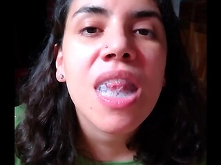 Quickie! Blowjob &amp_ Licking cum from hands