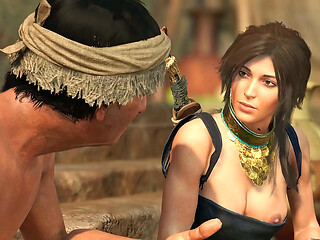 Lara Croft nipple slip