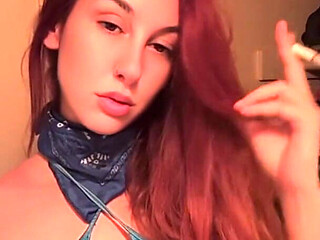 Artemisia Love Smoking a Cigarette Wearing a Sexy Bikini