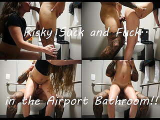 Real Amateur Couple Fucking in an Airport Bathroom