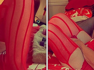 Granny Carmens Christmas Sucking, Diddling & 2 Position Fucking Orgasms