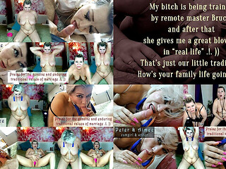 My Bitch Is Being Trained by Master Remotely, and After That, My Slutty Little Wife Gives Me a Great Blowjob in Real.!. ))