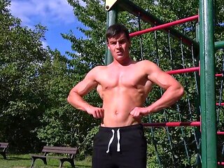 Sexy muscle teen body and jerking off