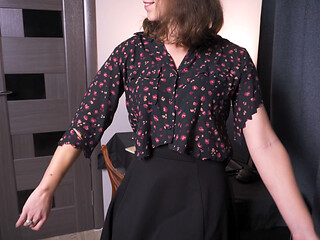 Hot Secretary Rips Clothes off Till She Almost Naked
