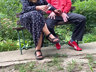 Mature Stepmom Milks My Dick Outdoors in the Park