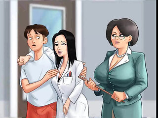 Summertime saga: MILF professor walks around the college with dildo in her pussy ep 73