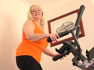 Katie Wish Works Out on Machines, Then Works Out Her GILF Pussy