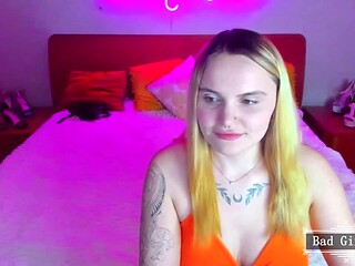 Blonde with Big Tits Fucks Girlfriend