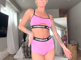 Lingerie try on haul, french quebecoise, platinum-blonde