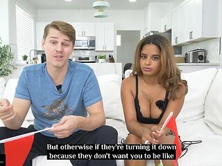 Isabella Jules Exotic4K flag game then white couch blowjob