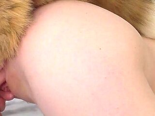 BDSM Anal Session! Fur Cuffs, Bondage, Tied up Hands and Legs, Doggystyle Anal, POV Anal Fuck