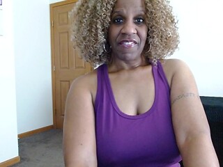 Sexy ebony dominatrix interviews herself in part 2