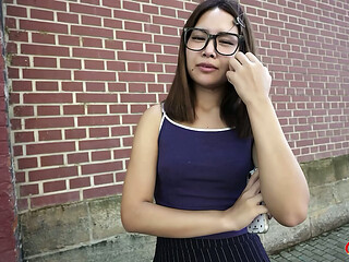 GERMAN SCOUT - Tiny shy Asian Girl Krys Sunshine Pick Up for First Casting Fuck