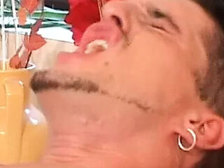 German amateur brunette with tattoos gets hard anal and loves cum in mouth