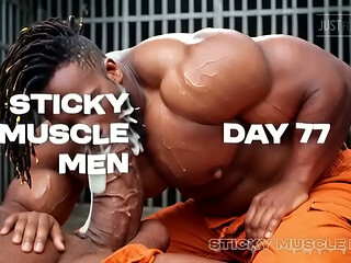 Sticky Muscle Men Day 77 Preview, AI-Generated Muscle Guys, Big Dicks, Big Cum Loads