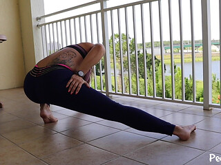 Paris Knight Stretching on the Balcony