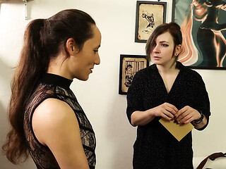 Miss Ash dominates her slave Mila in lesbian domination session