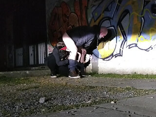 Outdoor Exposure Girl Licks Guy's Ass