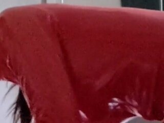 MILF in Latex Catsuit Gives Blowjob and Swallows Cum