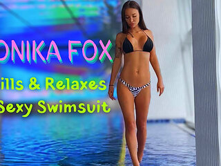 Lovely Monika Fox Chills & Relaxes In Sexy Swimsuit