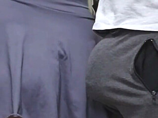Crazy Guy Ejaculate Under Her Dress on Subway Risked to Be Caught