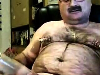 Daddy Bear Strokes His Cock