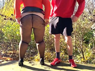 Black pantyhose, bbw milf, big ass stepmom