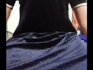 Indian Gay Crossdresser Gaurisissy feeling horny in Blue Salwar Kurta