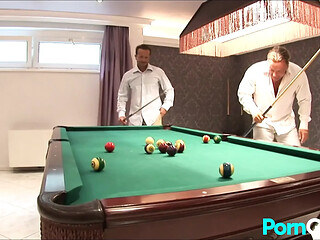 Double penetration sex with two men and a hot milf