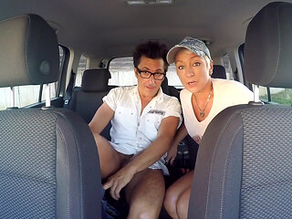Lovely tattooed chick fucked in car and outdoor