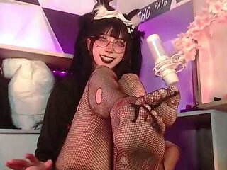 Sexy teen ebony solo toy masturbation