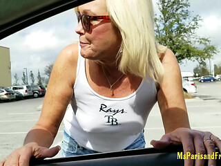 Slutty MILF gets fucked in doggystyle and cums on tits