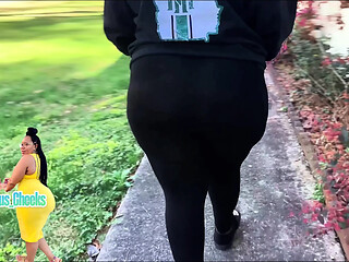 Hot MILF showcases her big ass while exercising