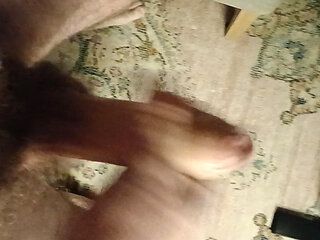 Big finish with my slick uncut cock