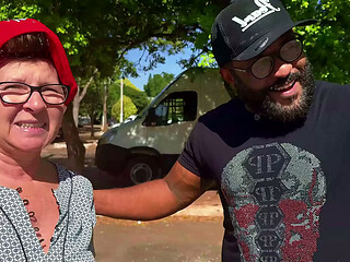 big natural breast Mature picked up from street for BBC ass fucking