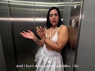 Latina MILF neighbor gives a horny blowjob to her young BBC neighbor