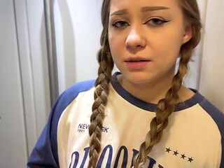 Blonde POV fuck in train toilet with 18-year-old Montanasvibe