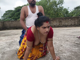 A Beautiful Indian Bengali bhabhi amazing sex on the roof over, with her uncle, best vairal sex video
