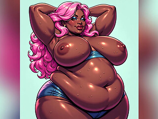 Chubby Black Women Art