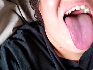 Tongue fetish closeup