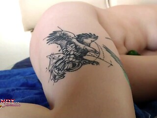 Creampie Cucumber Masturbation with Squirty Teen GF