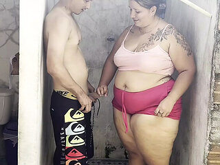 Stepmom Cheats with Big Dick Lover in Shower - Rough Sex & Cum on Tits