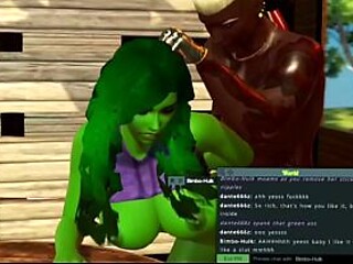 Bored She-Hulk tries BBC in wild porn film